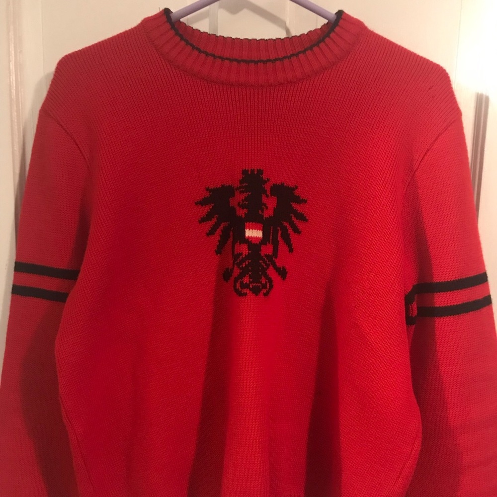 Sigi Scheiber Austria Pure Wool Cable Sweater(Red)